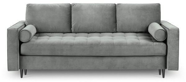 Jasnoszara aksamitna rozkładana sofa Milo Casa Santo