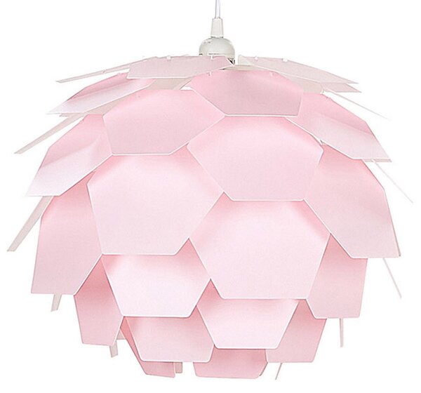Lampa wisząca okrągła plastikowa geometryczna różowa Segre Beliani