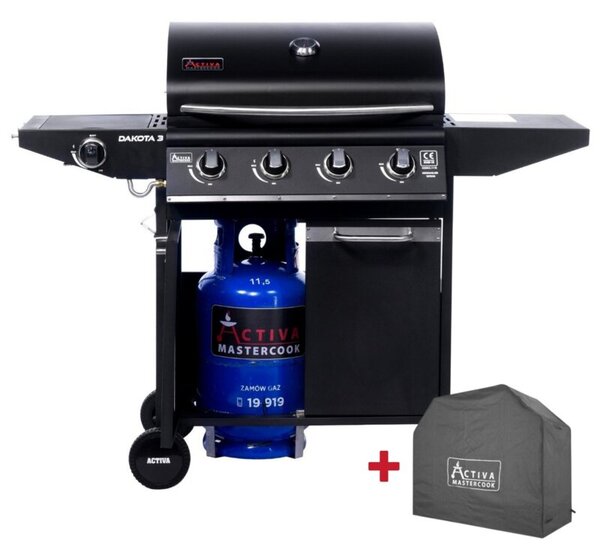 Grill ogrodowy gazowy ACTIVA Dakota III 4+1 19784GD 12.8 kW (4 x 3.2 kW + 3.2 kW) 64 x 40 cm
