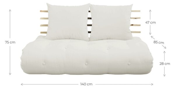 Sofa rozkładana z lnianym obiciem Karup Design Shin Sano Natural/Linen
