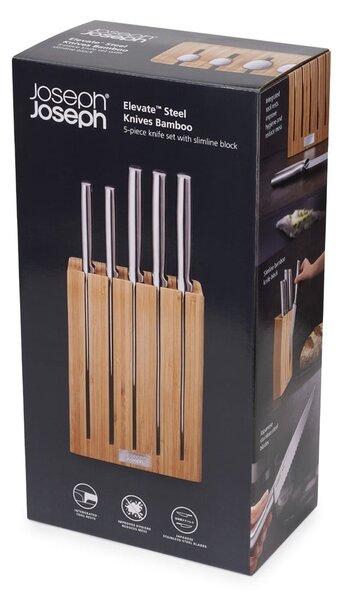 Zestaw noży ze stojakiem ze stali nierdzewnej 5 szt. Elevate Bamboo – Joseph Joseph