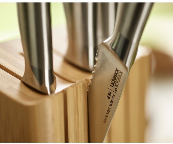 Zestaw noży ze stojakiem ze stali nierdzewnej 5 szt. Elevate Bamboo – Joseph Joseph