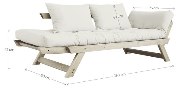 Sofa rozkładana z zielonym obiciem Karup Design Bebop Natural/Olive Green