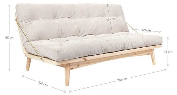 Sofa rozkładana ze sztruksową tapicerką Karup Design Folk Raw/Charcoal