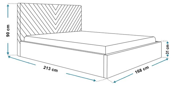 Musztardowe tapicerowane łóżko 160x200 T2-P08