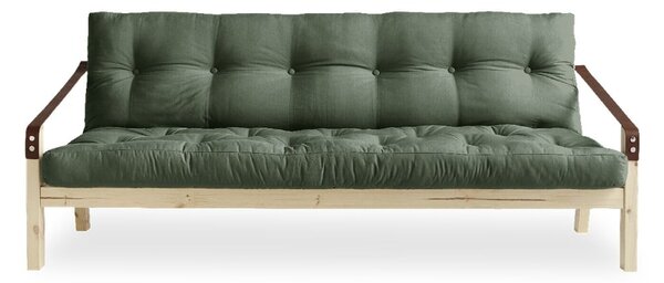 Sofa rozkładana z zielonym obiciem Karup Design Poetry Natural/Olive Green
