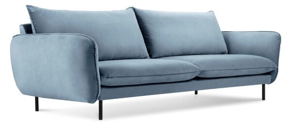 Jasnoniebieska aksamitna sofa Cosmopolitan Design Vienna, 200 cm