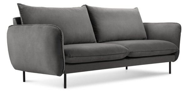 Ciemnoszara aksamitna sofa Cosmopolitan Design Vienna, 160 cm