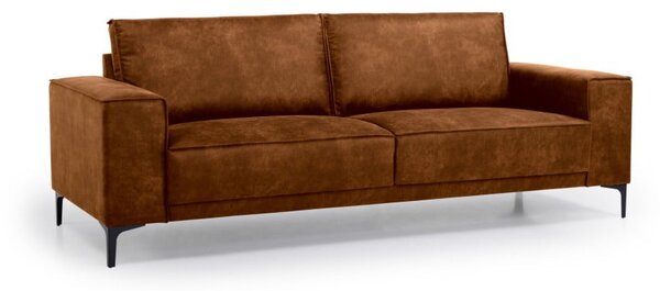 Koniakowa sofa z imitacji skóry 224 cm Copenhagen – Scandic