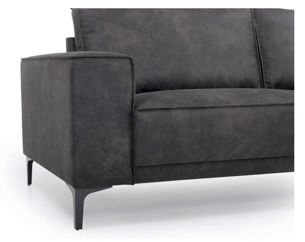 Antracytowa sofa z imitacji skóry 164 cm Copenhagen – Scandic