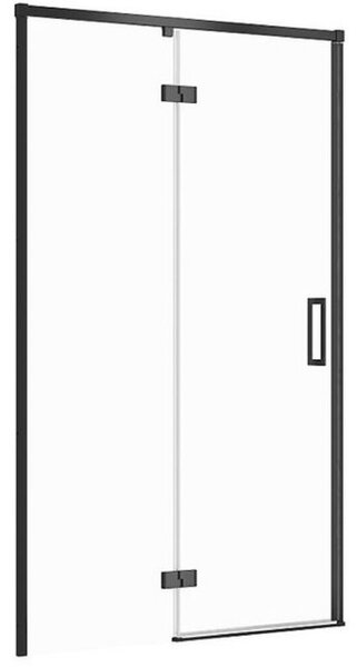 Drzwi prysznicowe LARGA czarny 120x195 LEWE szkło transparentne