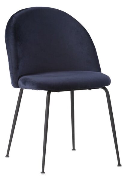 Zestaw 2 niebieskich krzeseł z czarnymi nogami House Nordic Geneve
