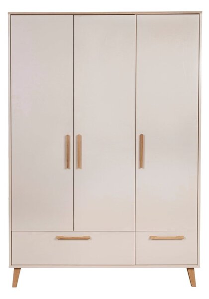 Kremowo-naturalna szafa dziecięca w dekorze dębu 138x200x55 cm Jil – Roba