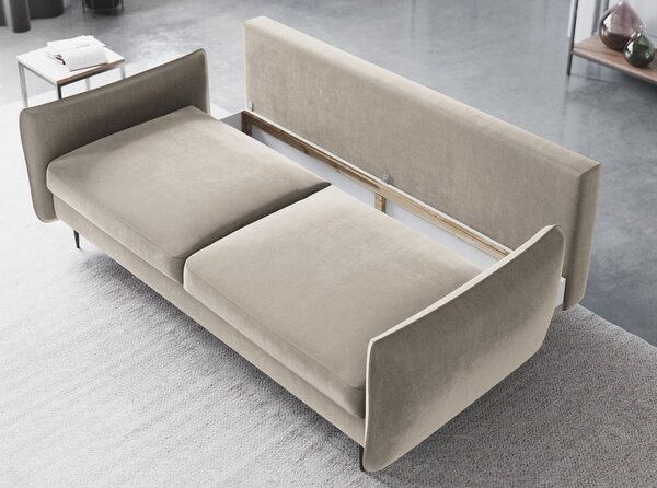 Beżowa sofa rozkładana ze schowkiem Cosmopolitan Design Vermont