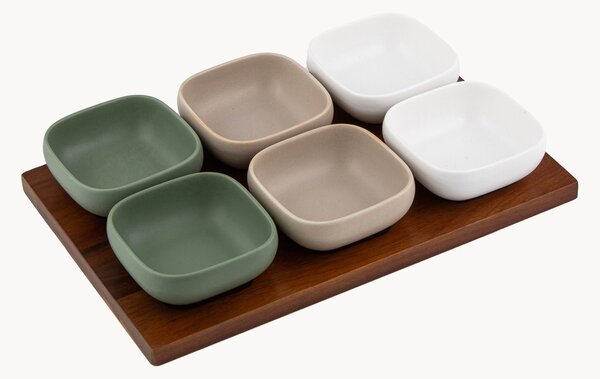 Komplet miseczek z porcelany z tacą Essentials, 7 elem
