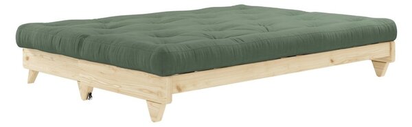 Sofa rozkładana z zielonym pokryciem Karup Design Fresh Natural/Olive Green