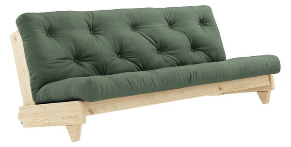 Sofa rozkładana z zielonym pokryciem Karup Design Fresh Natural/Olive Green