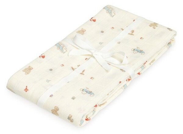 Jasnożółty koc dziecięcy z bawełny organicznej do spowijania 120x120 cm Off-White – Cam Cam Copenhagen