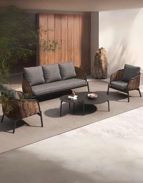 Zestaw ogrodowy Borneo: sofa, 2 fotele i 2 stoliki, meble ogrodowe