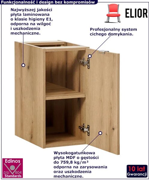 Nowoczesna wisząca szafka łazienkowa w kolorze dąb P8-L56