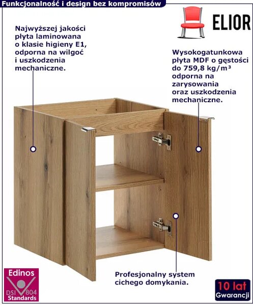 Szafka łazienkowa pod umywalkę w kolorze dębu B5-W32