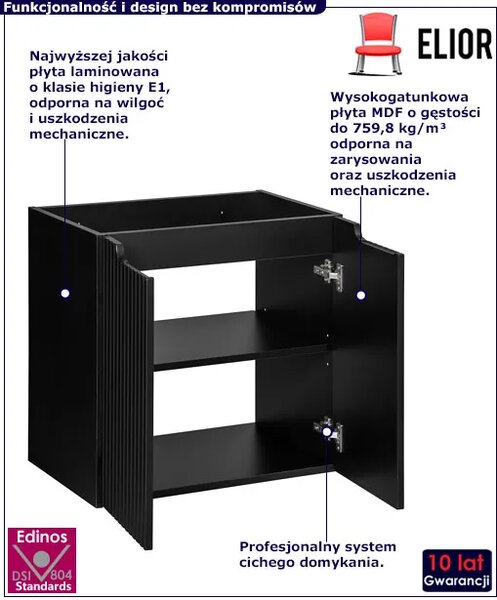Szafka łazienkowa pod umywalkę w kolorze czarnym C4-S23