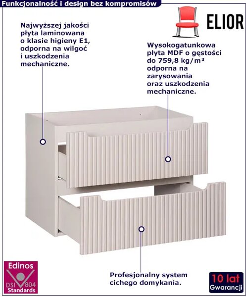 Kaszmirowa ryflowana szafka łazienkowa E1-Z33