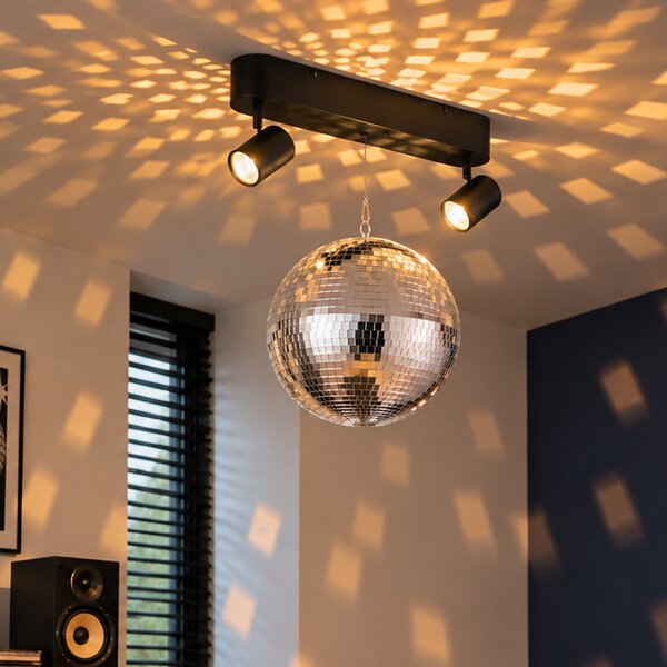 Lampa wisząca retro kula dyskotekowa z 2-punktowym oświetleniem LED i pilotem - Discoball