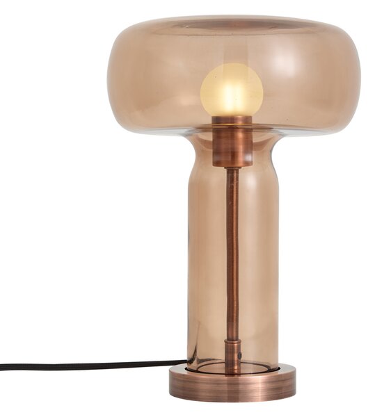 Lampa stołowa Hotel Chic ciemny brąz z brązowym szkłem - Amara