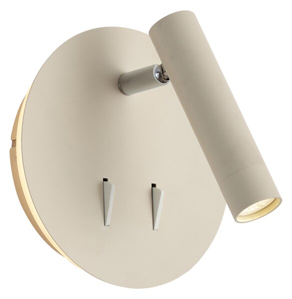 Nowoczesna lampa ścienna beżowa z diodą LED i USB-C - Croft