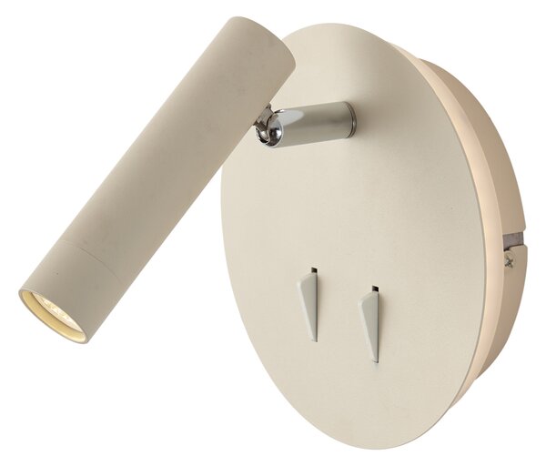 Nowoczesna lampa ścienna beżowa z diodą LED i USB-C - Croft
