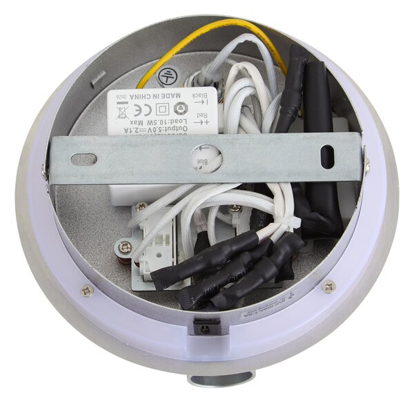 Nowoczesna stalowa lampa ścienna z diodą LED i USB-C - Croft
