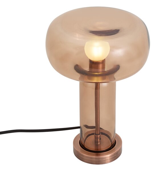 Lampa stołowa Hotel Chic ciemny brąz z brązowym szkłem - Amara