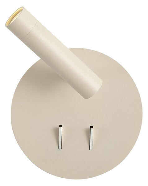 Nowoczesna lampa ścienna beżowa z diodą LED i USB-C - Croft