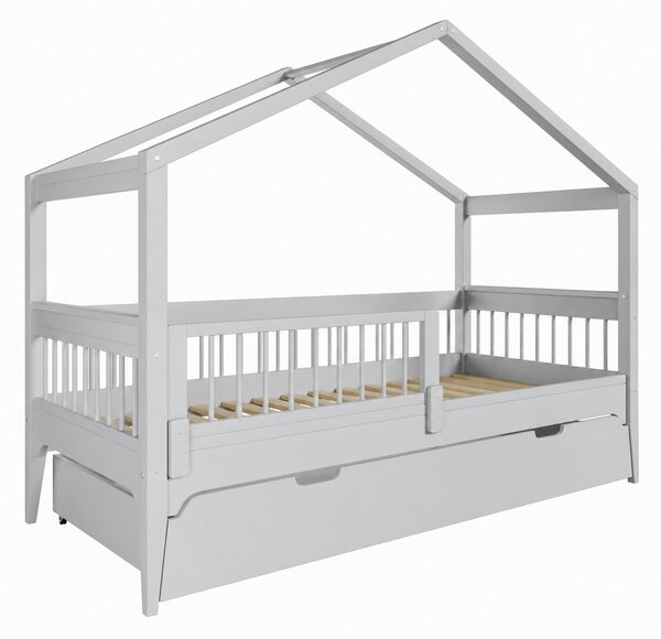 Drewniane Łóżko Domek 2w1 Carmela 90×200 CM Szare