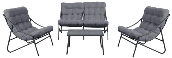Zestaw Mebli Ogrodowych VIBE 4 Częściowy Fotele Sofa Stolik SZARY