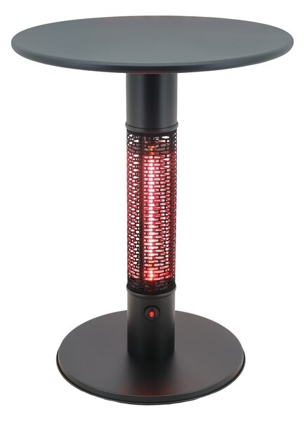 Ogrzewany stół tarasowy z promiennikiem podczerwieni, 1500 W, Ø 600 mm, czarny