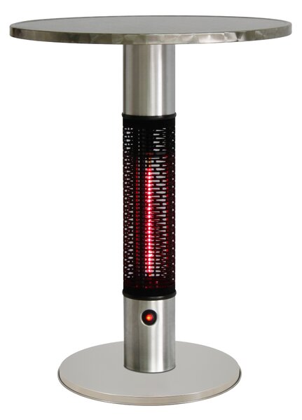 Ogrzewany stół tarasowy z promiennikiem podczerwieni, 1500 W, Ø 600 mm, nierdzewny