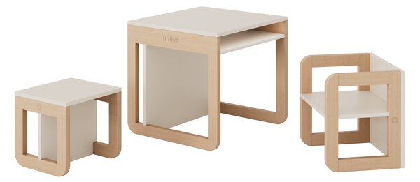 Møb 9w1 – Drewniany modułowy mebel Montessori dla dzieci 1–6 lat | Beżowy
