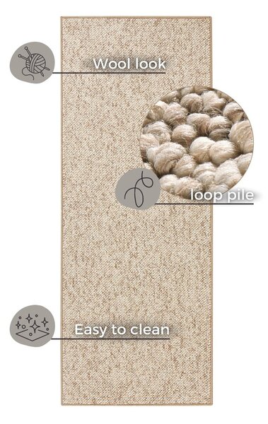 Jasnobrązowy chodnik 80x200 cm Wolly – BT Carpet