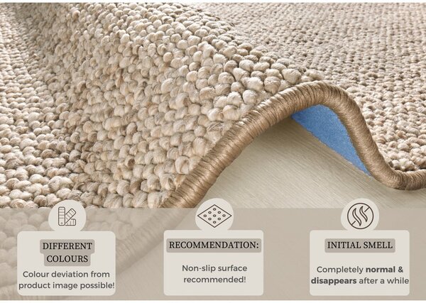 Jasnobrązowy okrągły dywan ø 200 cm Wolly – BT Carpet