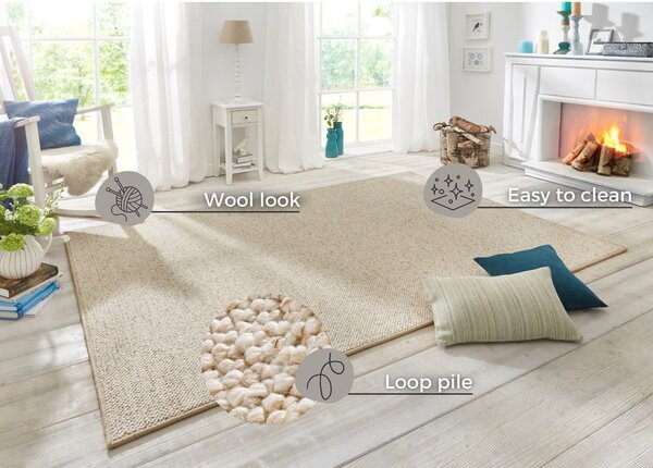 Kremowy dywan 80x150 cm Wolly – BT Carpet