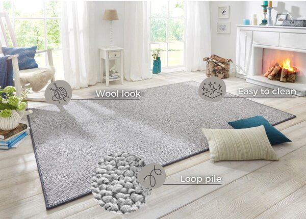 Szary dywan 60x90 cm Wolly – BT Carpet