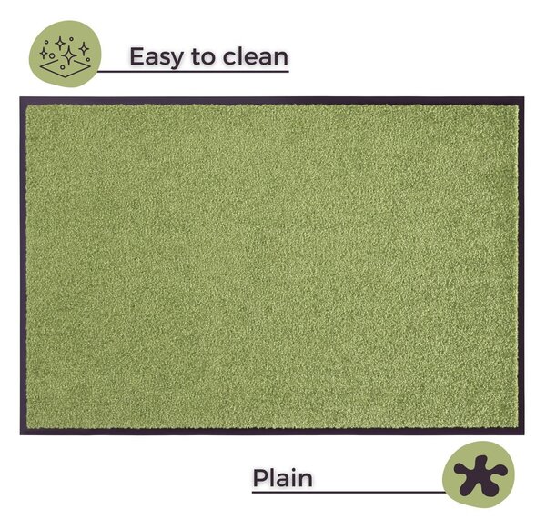 Zielona wycieraczka Hanse Home Wash & Clean, 39x58 cm