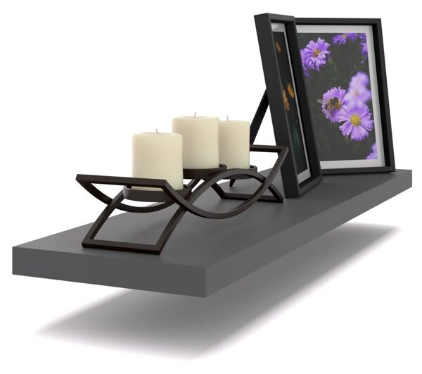 Półka Wisząca STIVMEBLE Ścienna 60 cm na książki zdjęcia 60x15x1,8 cm Szary Mat