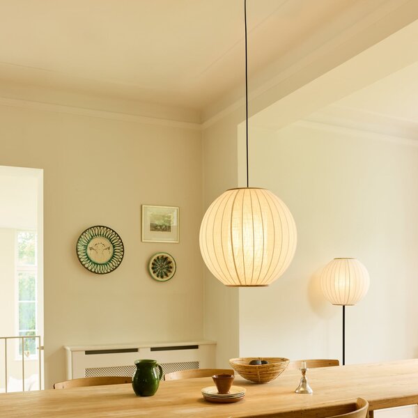 Lampa Wisząca Halo Design, BALLON, ściemnialny, beżowy, salon, tkanina | tekstylia, design