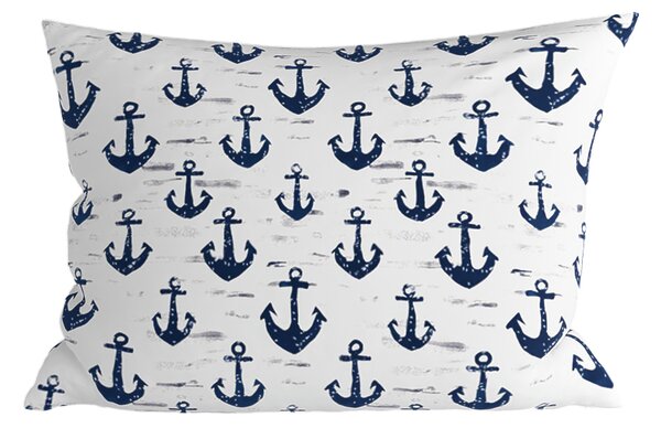 Poszewka na poduszkę z polibawełny NAVYSTA POLY 50x70 cm, niebiesko-biała