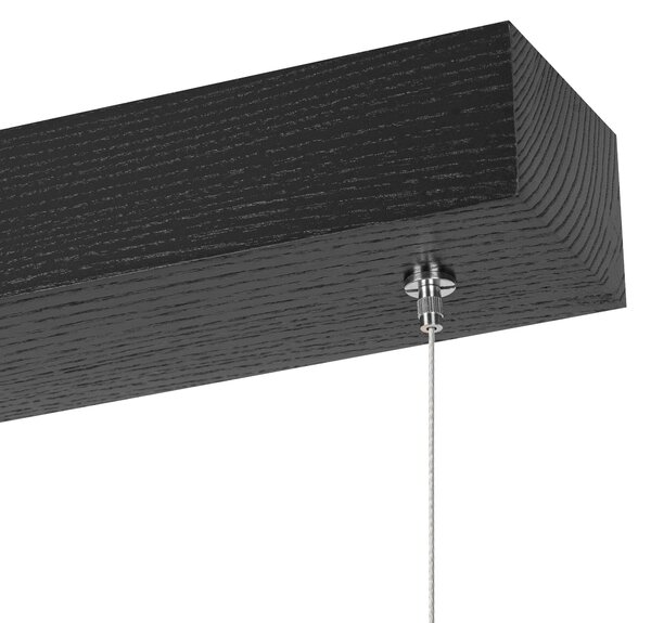 Czarna lampa wisząca LED 115cm z drewna jesionowego L115KB-4K-SCHWARZ