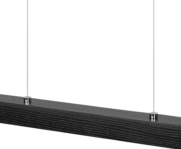 Czarna lampa wisząca LED 115cm z drewna jesionowego L115KB-4K-SCHWARZ