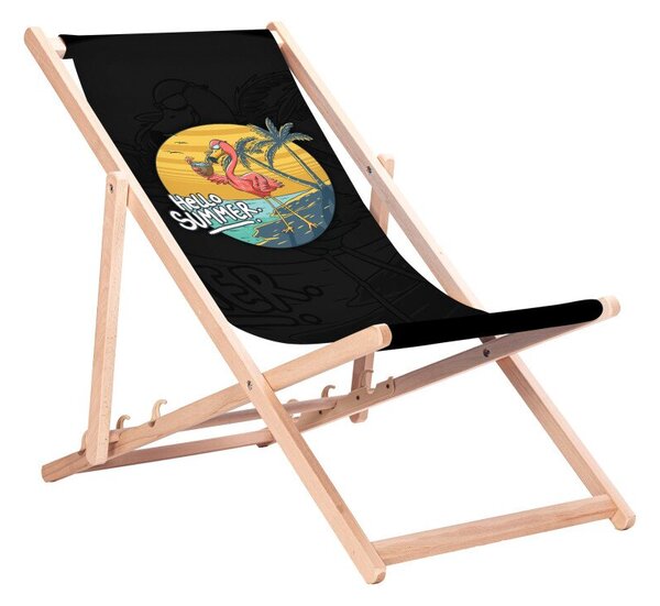 Leżak Hello Summer Flaming Leżaki Drewniane Bukowe